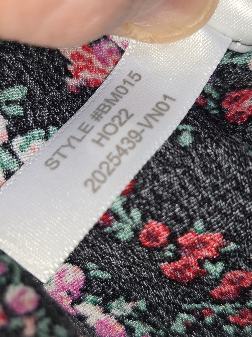 J. Crew Black Floral Long-Sleeve Blouse with Pink and Red Blooms - Picture 6 of 11